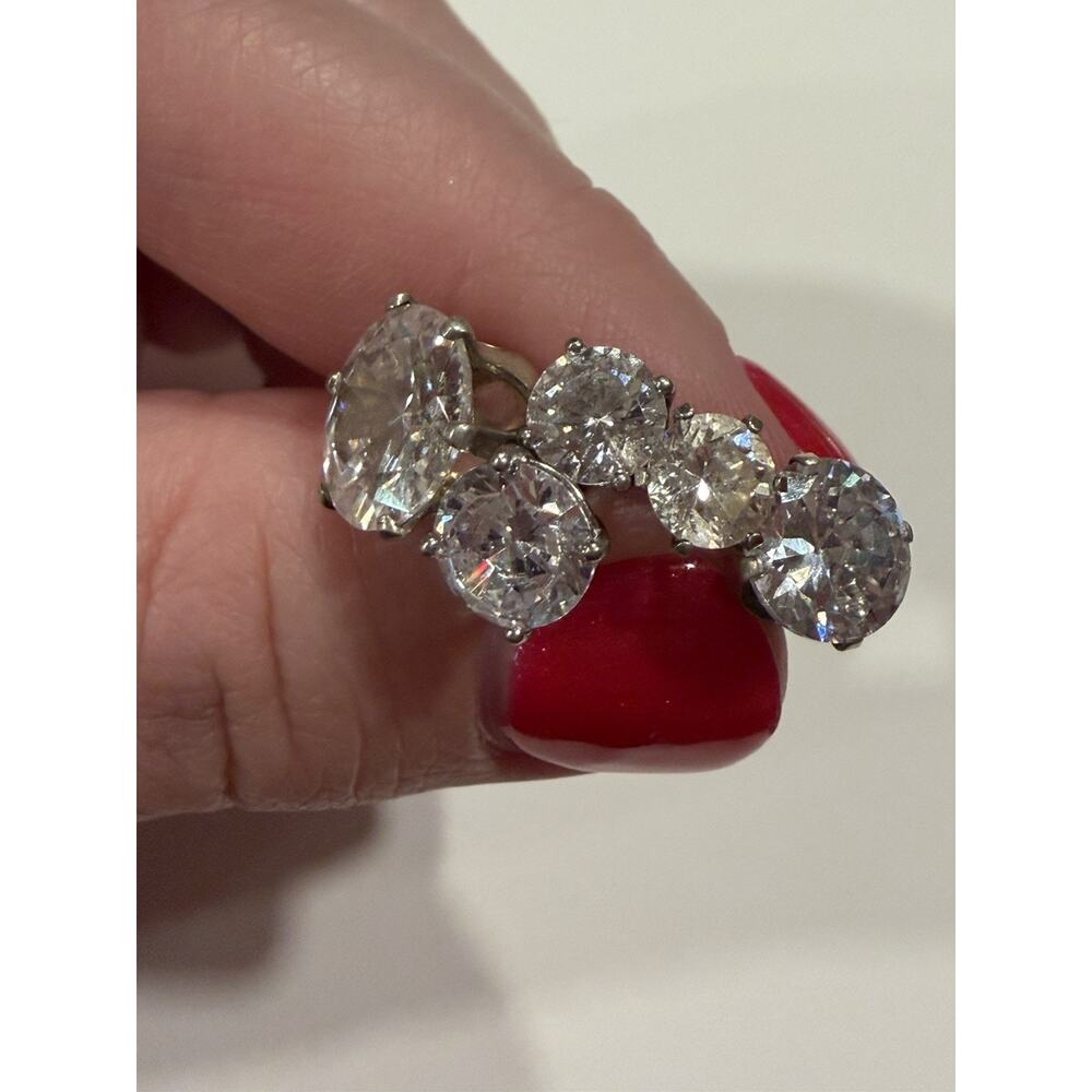 Lot Of 5 Sterling 925 CZ Cubic Zirconia Stud Earring Singles Clear